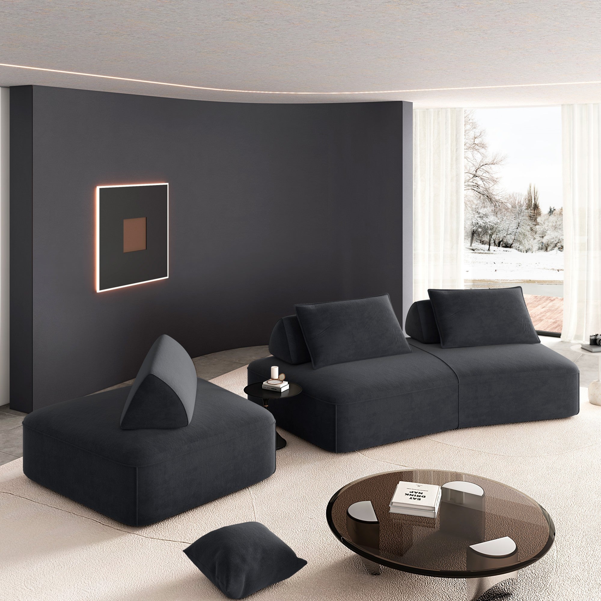 Modern Light Luxury Oversized Modular Sectional Sofa Set