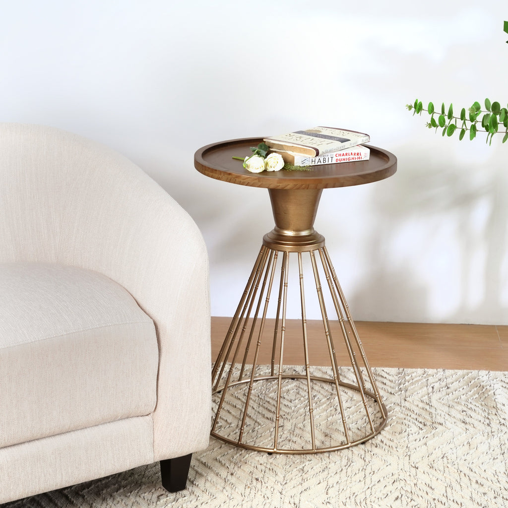 Hollow Edge Retro Art Pine Side Table