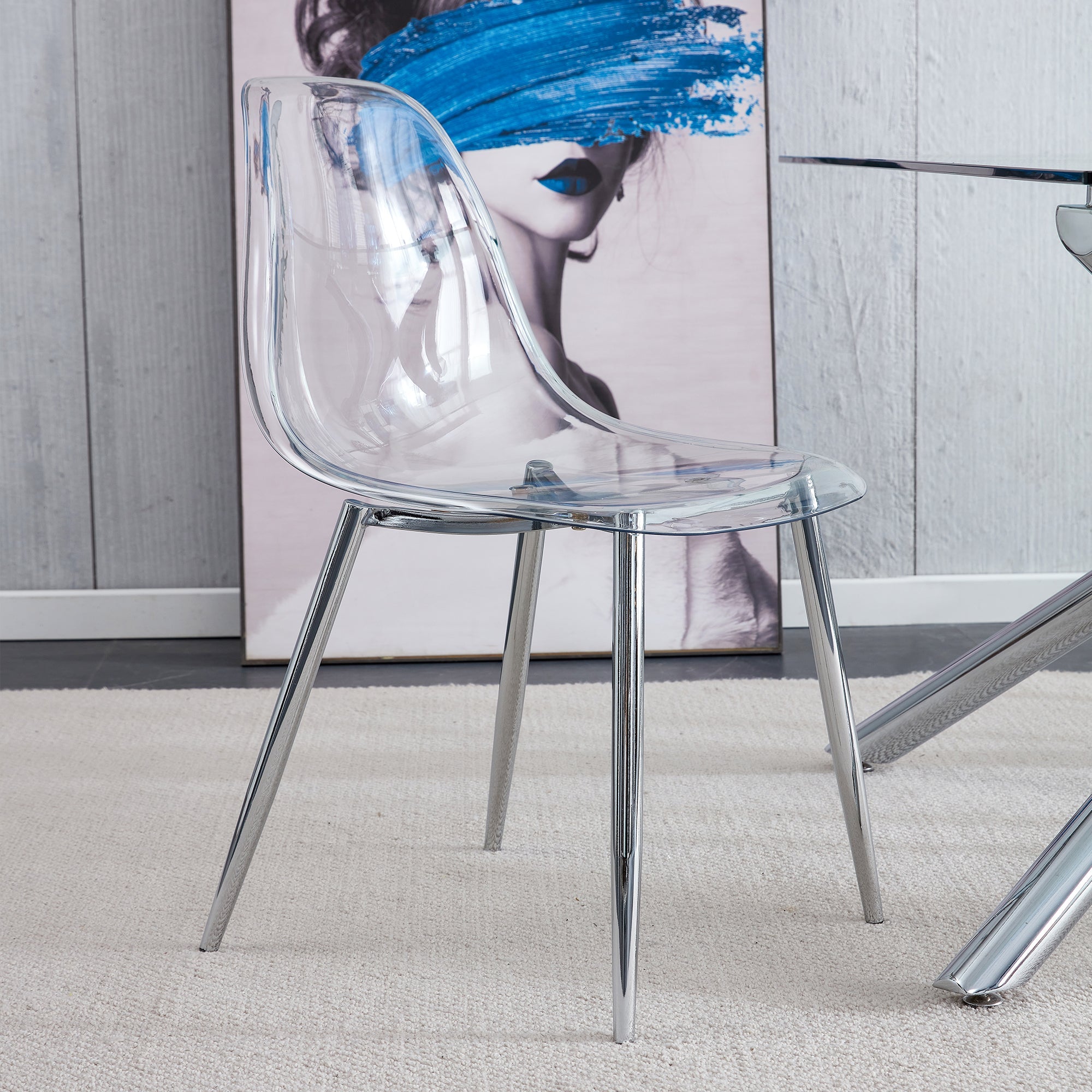 Modern Minimalist Transparent Metal Dining Chairs