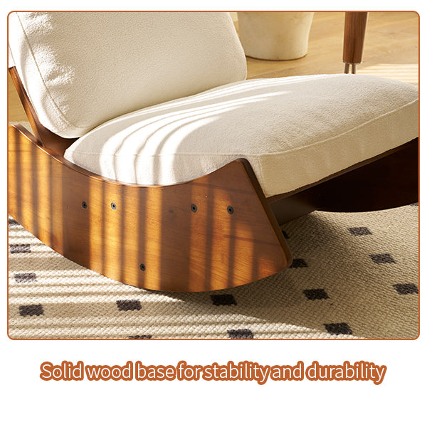 Corduroy Glider Rocking Chair with Solid Wood Frame