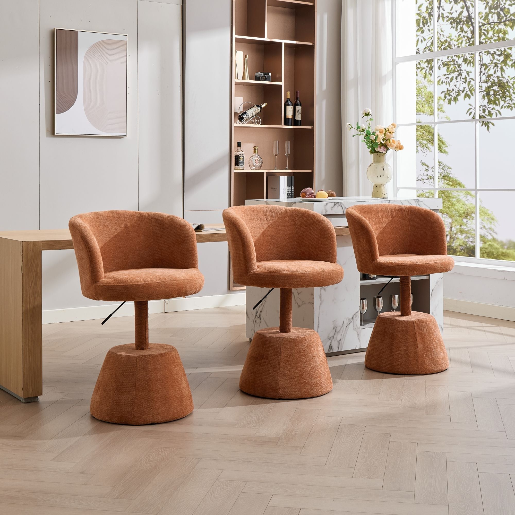 Adjustable Height 360° Swivel Ergonomic Bar Stool
