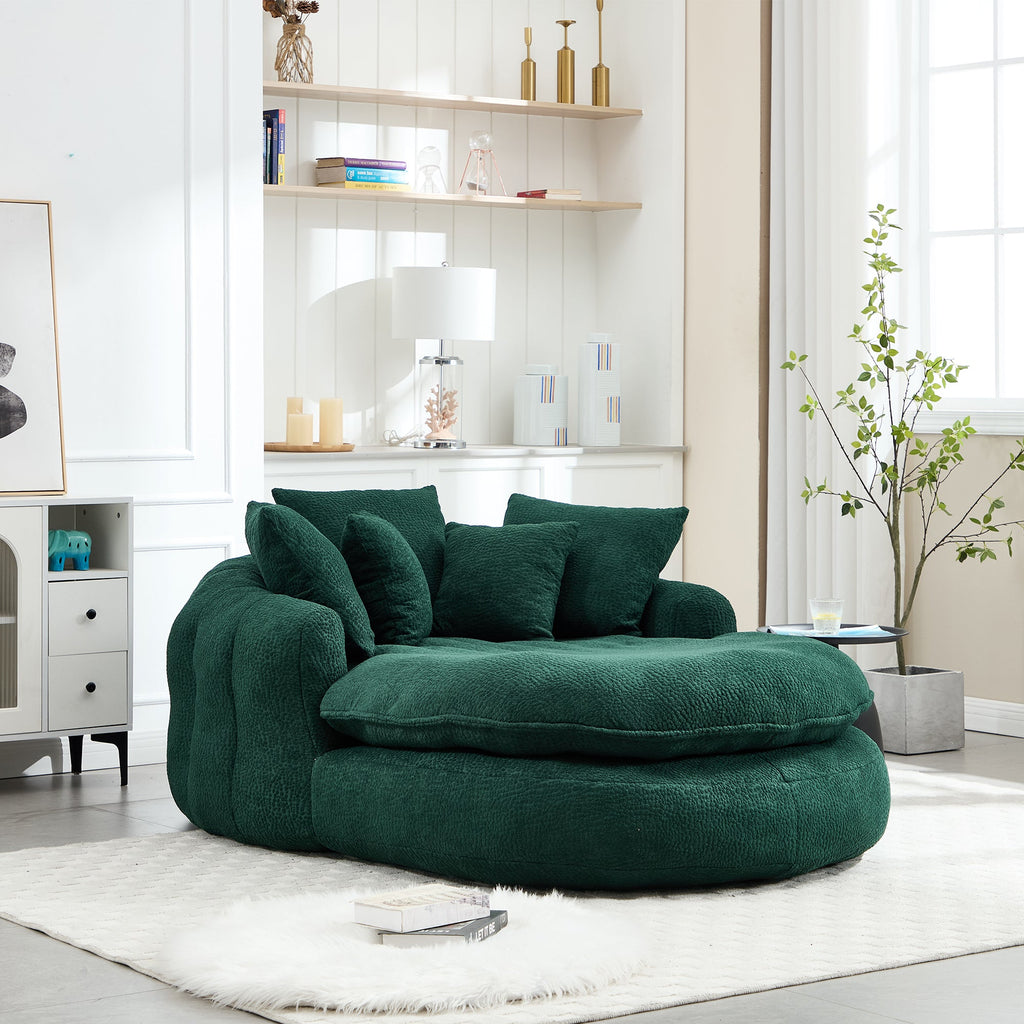 Oversized Oval Upholstered Bean Bag Sofa