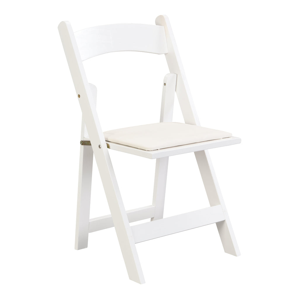 Set of 4 Folding Chairs Cushioned Solid Wood Space-Saving Dining Chairs