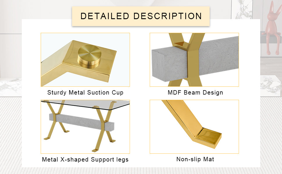 Elegant Transparent Tempered Glass Dining Set