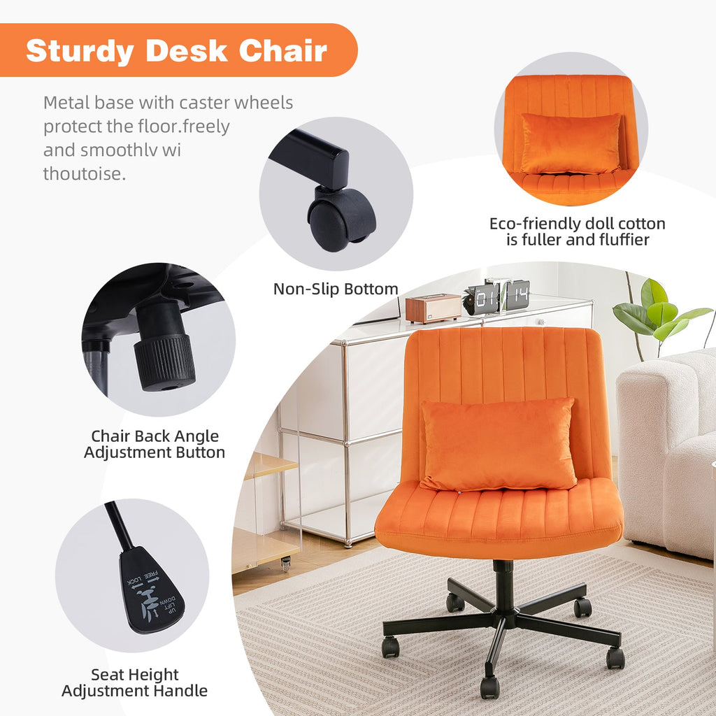Criss Cross Armless Office Chair with Wheels