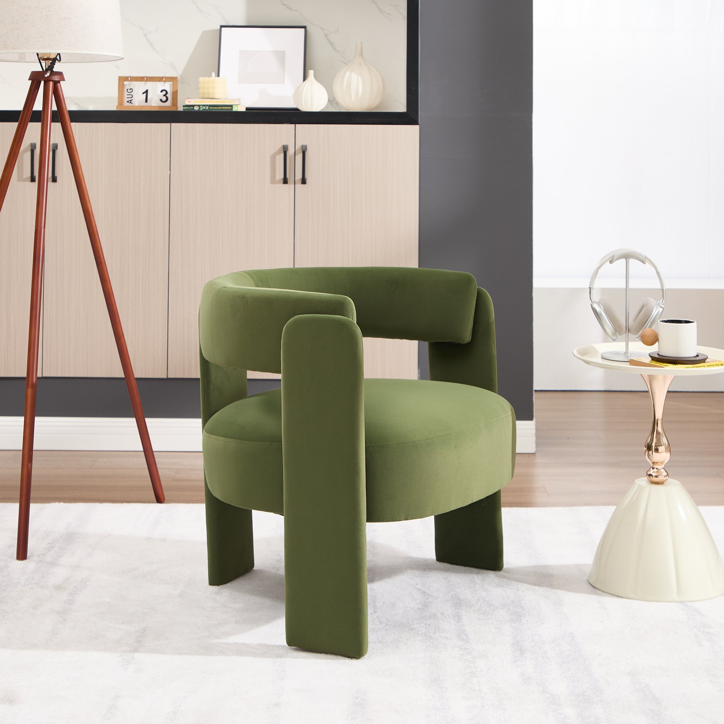 Mid-Century Velvet Comfy Single Sofa Accent Chair