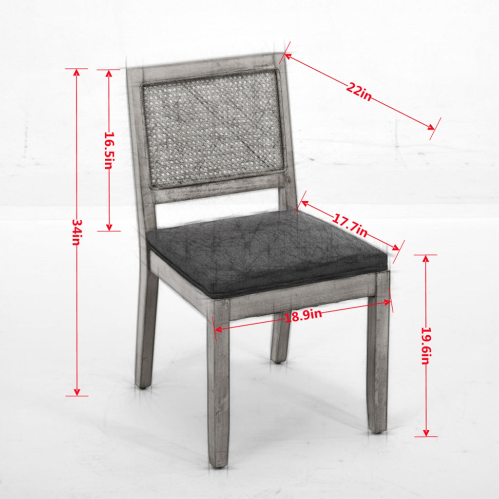Farmhouse Rattan Dining Chairs (Set of 2)