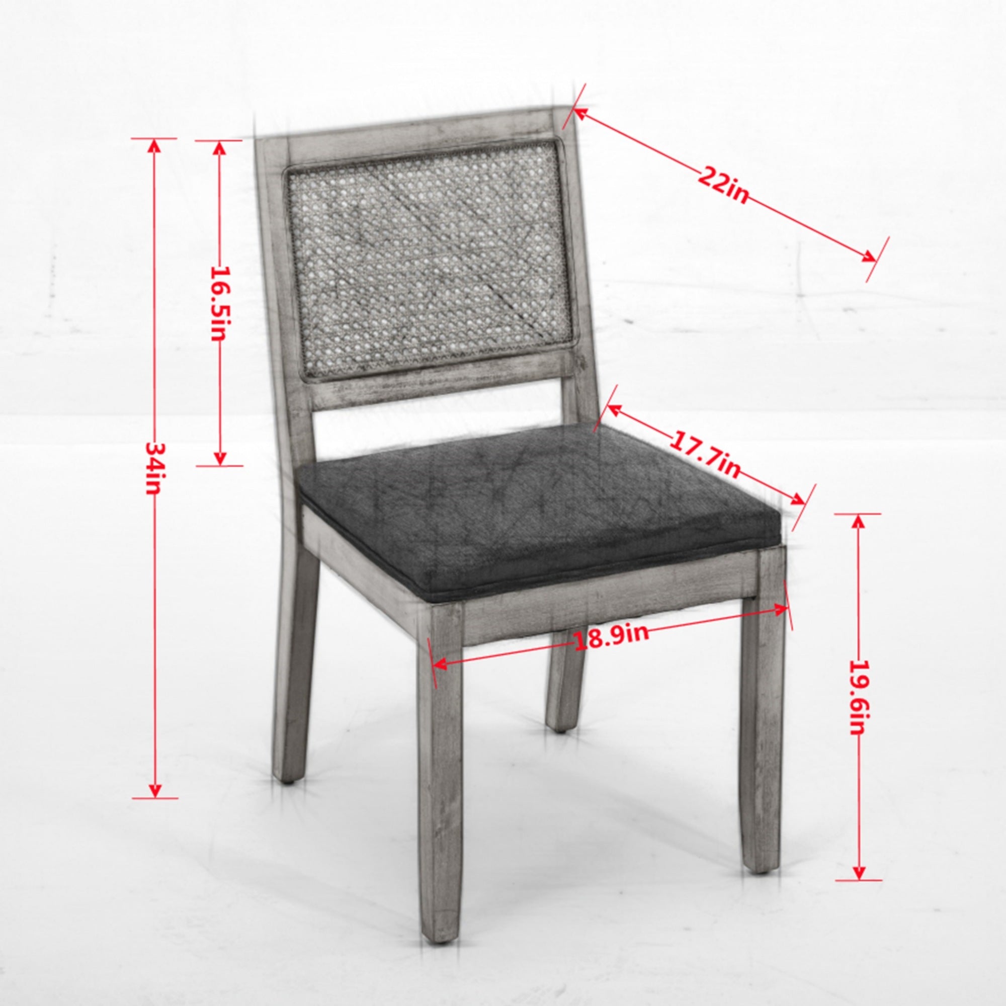 Farmhouse Rattan Dining Chairs (Set of 2)