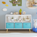 Children's Book Display Kids Bookcase with 3 Fabric Bins