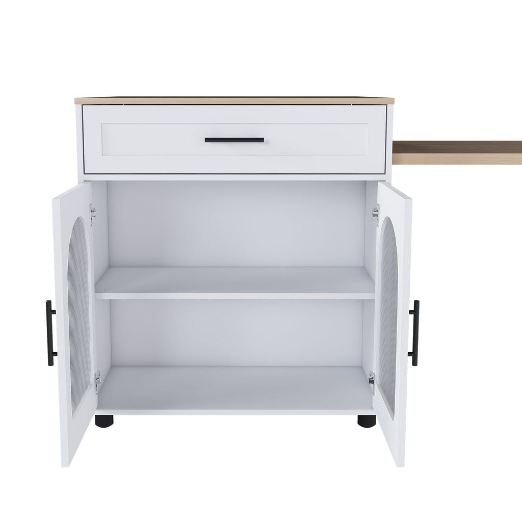 Expandable Kitchen Island with Dining Table