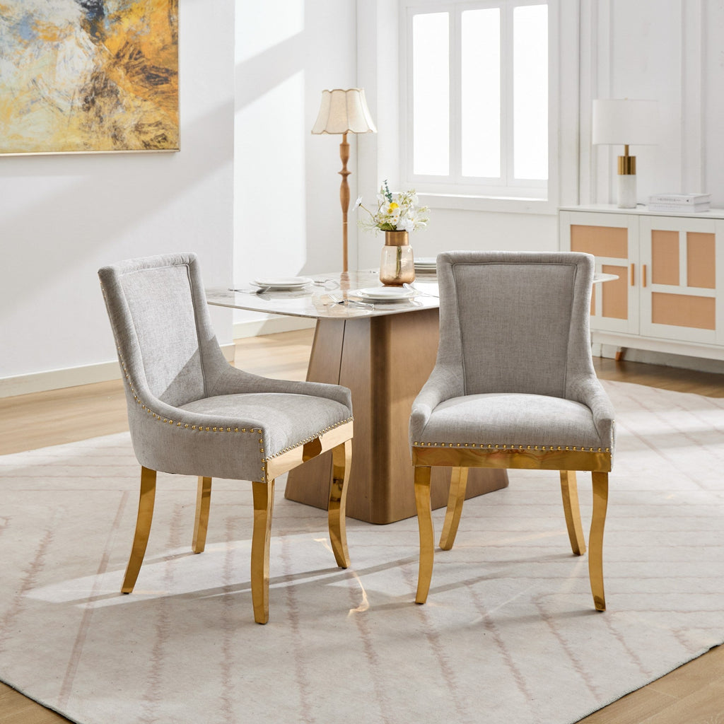 Modern Style Chenille Dining Chairs (Set of 2)