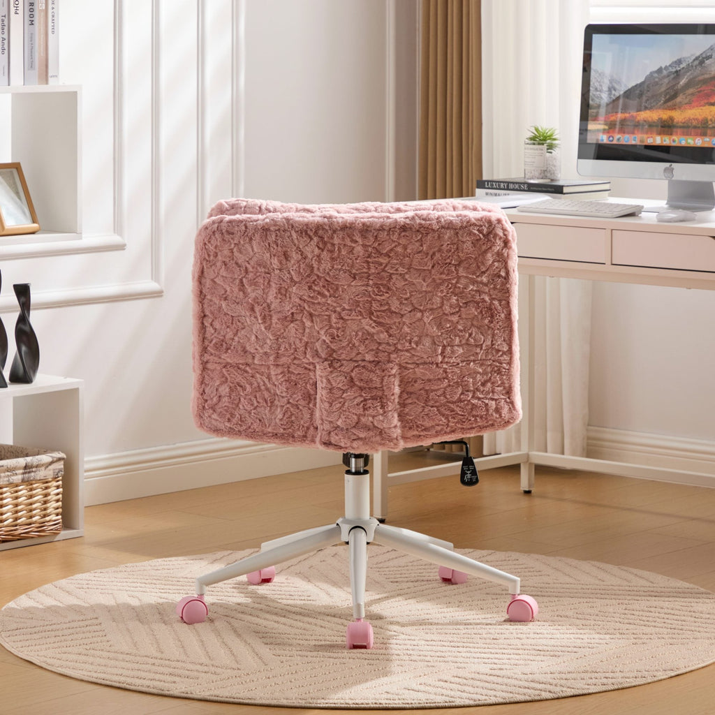 W26.4 inch Wider Artificial Rabbit Hair Home Office Chair