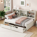 Twin Size Bed Frame with Side Bookshelves