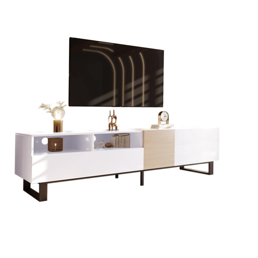 Modern TV Stand for 80'' TV with Double Storage Space