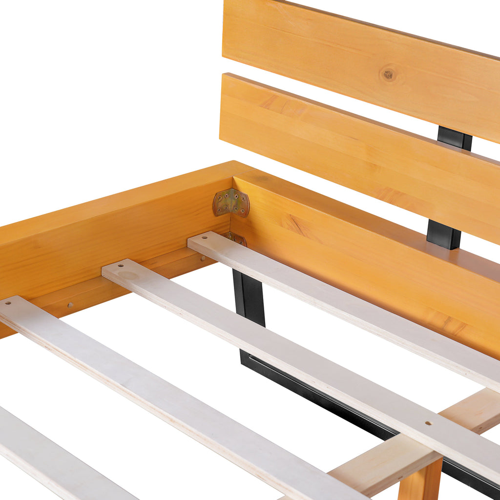 Natural Pine Wood Queen/King Size Bed Frame