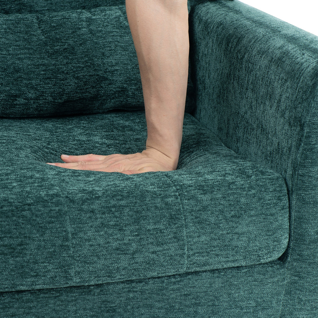 Mid-Century Chenille Accent Chair – Comfy Reading Chair with Lounge Style