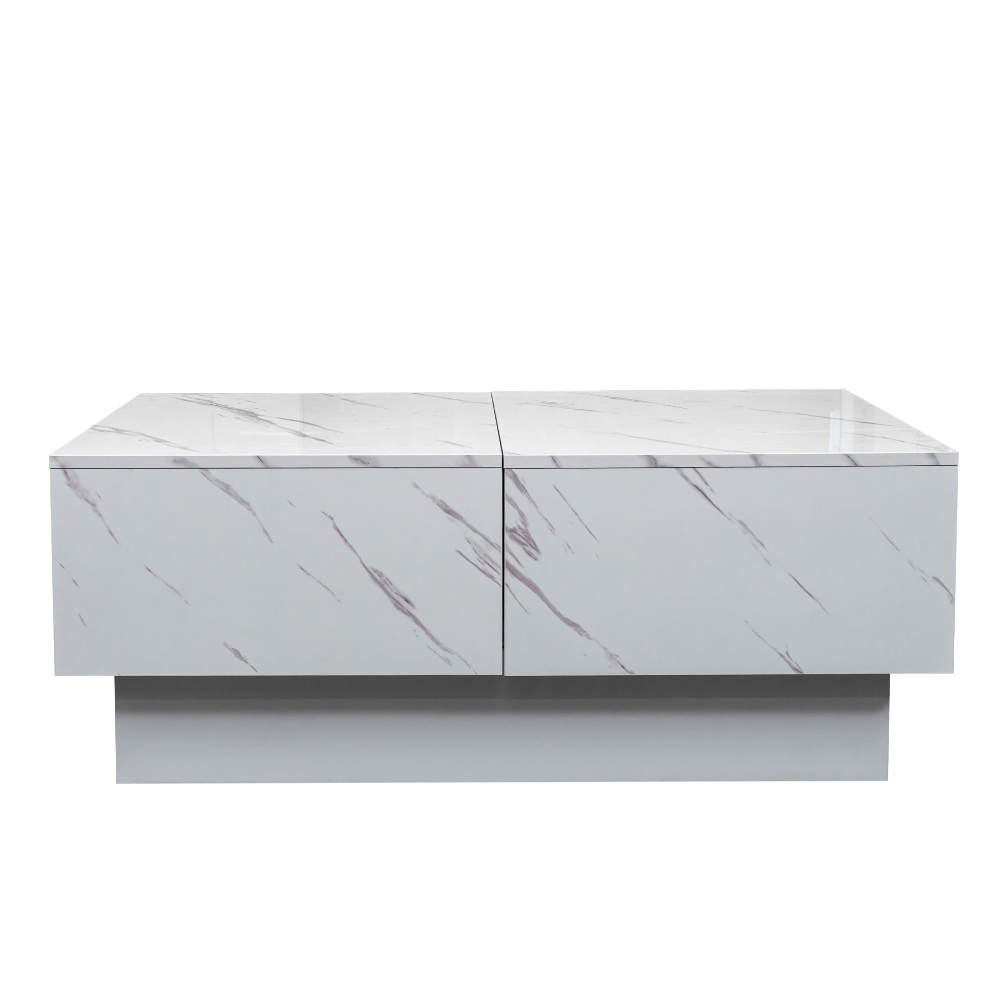 White Coffee Table with Sliding Tabletop