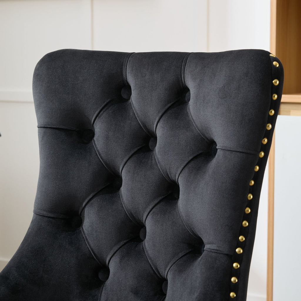 Modern Velvet Upholstered Tufted Button Home Office Chair