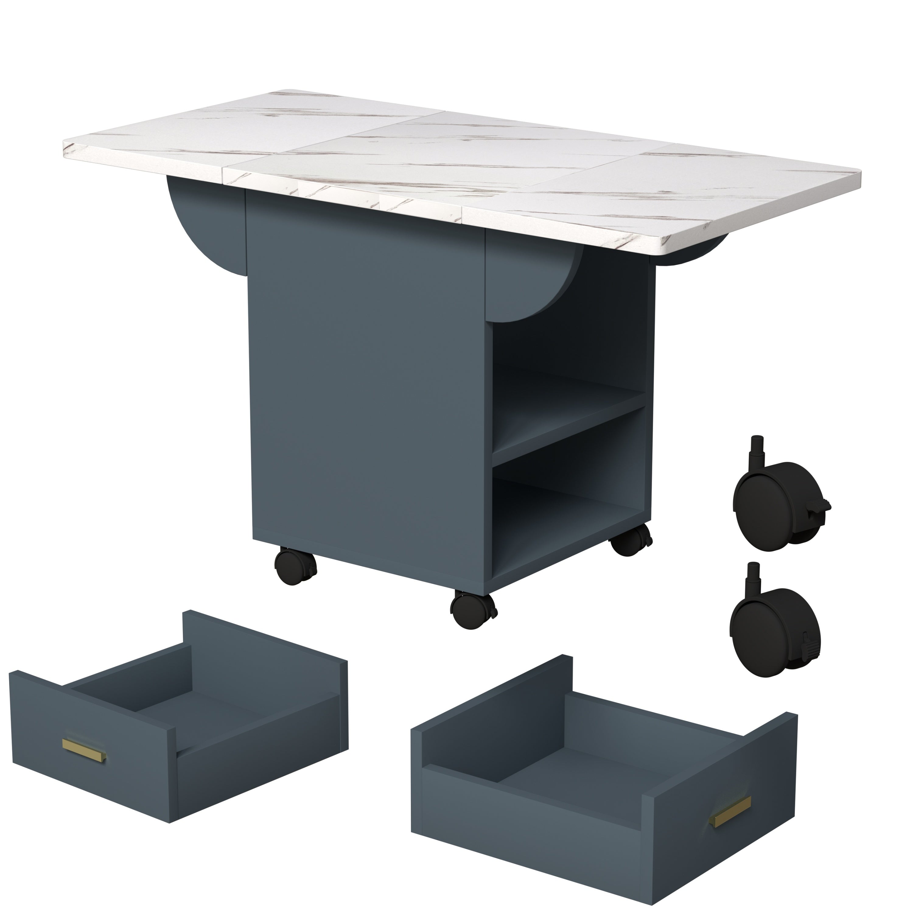 Versatile Wood Folding Dining Table with Wheels