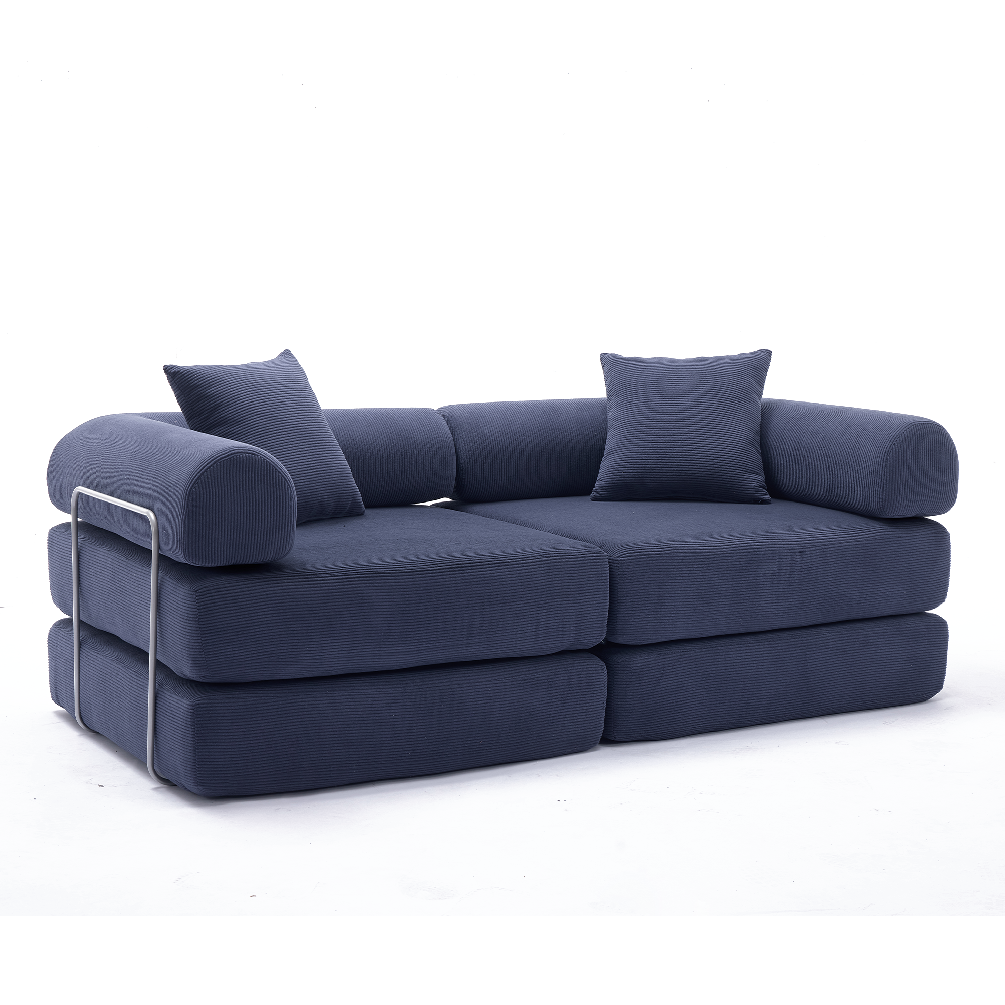 2 Seat Convertible Couch Folding Mattress Couch Sofa Bed