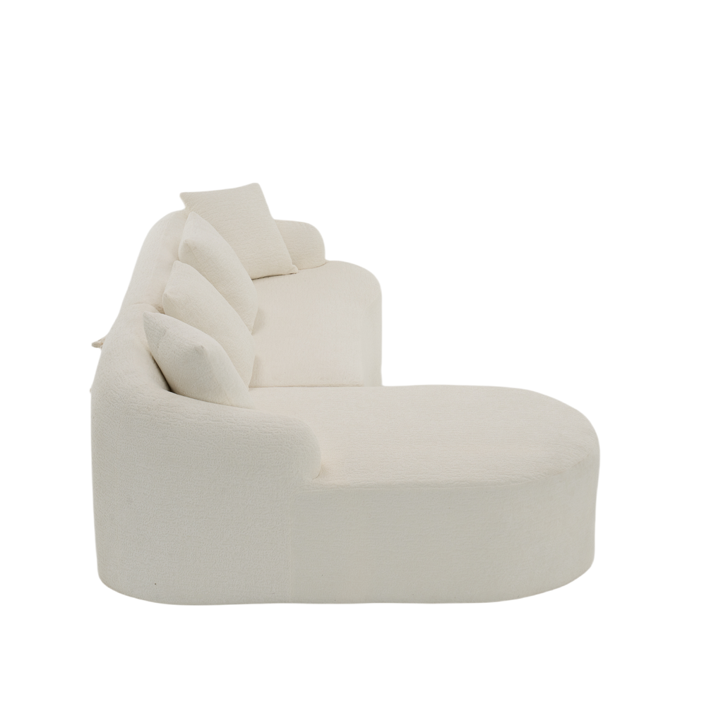 Boneless L-Shape Sectional Sofa with Curved Chaise