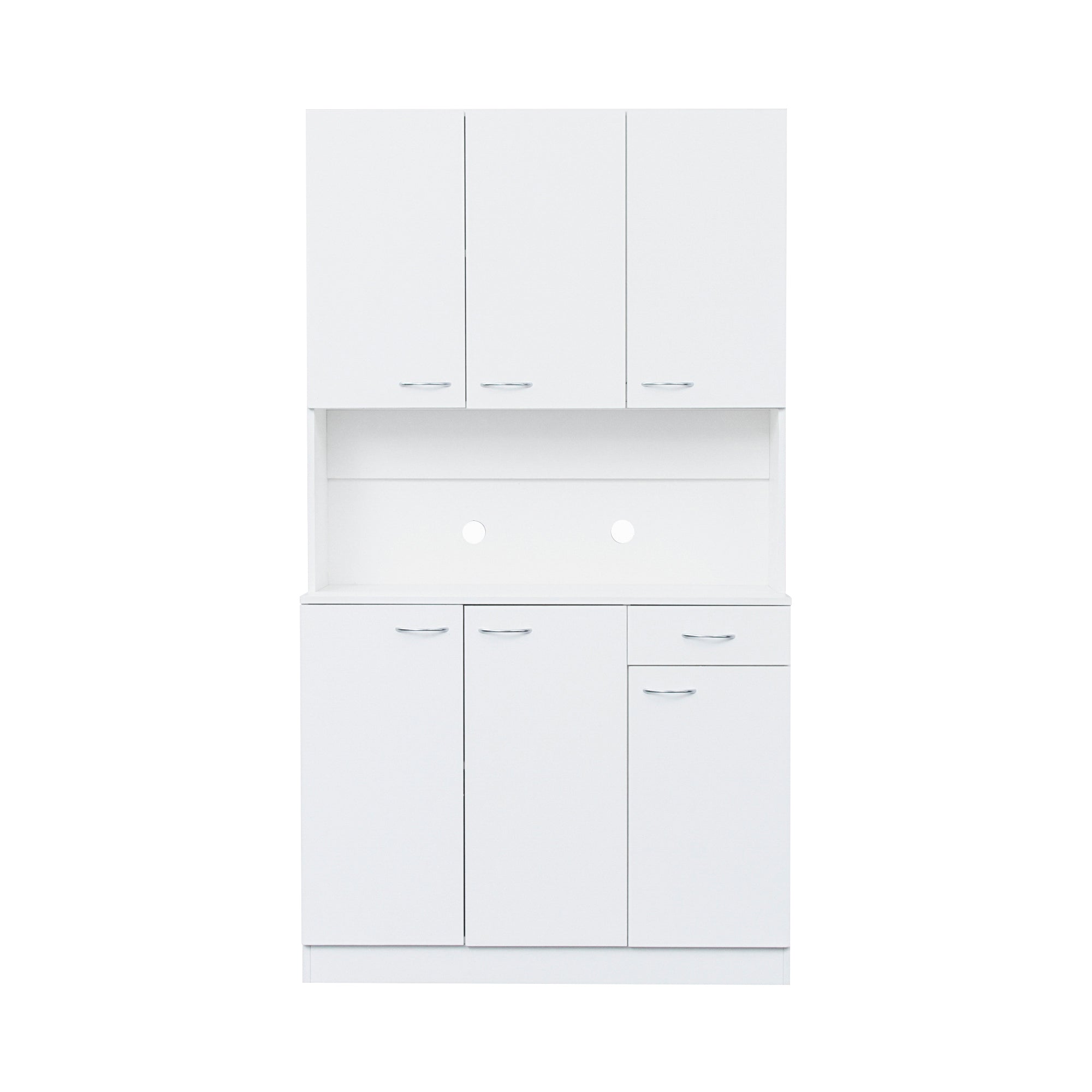 70.87' Tall White Kitchen Cabinet with 6-Doors