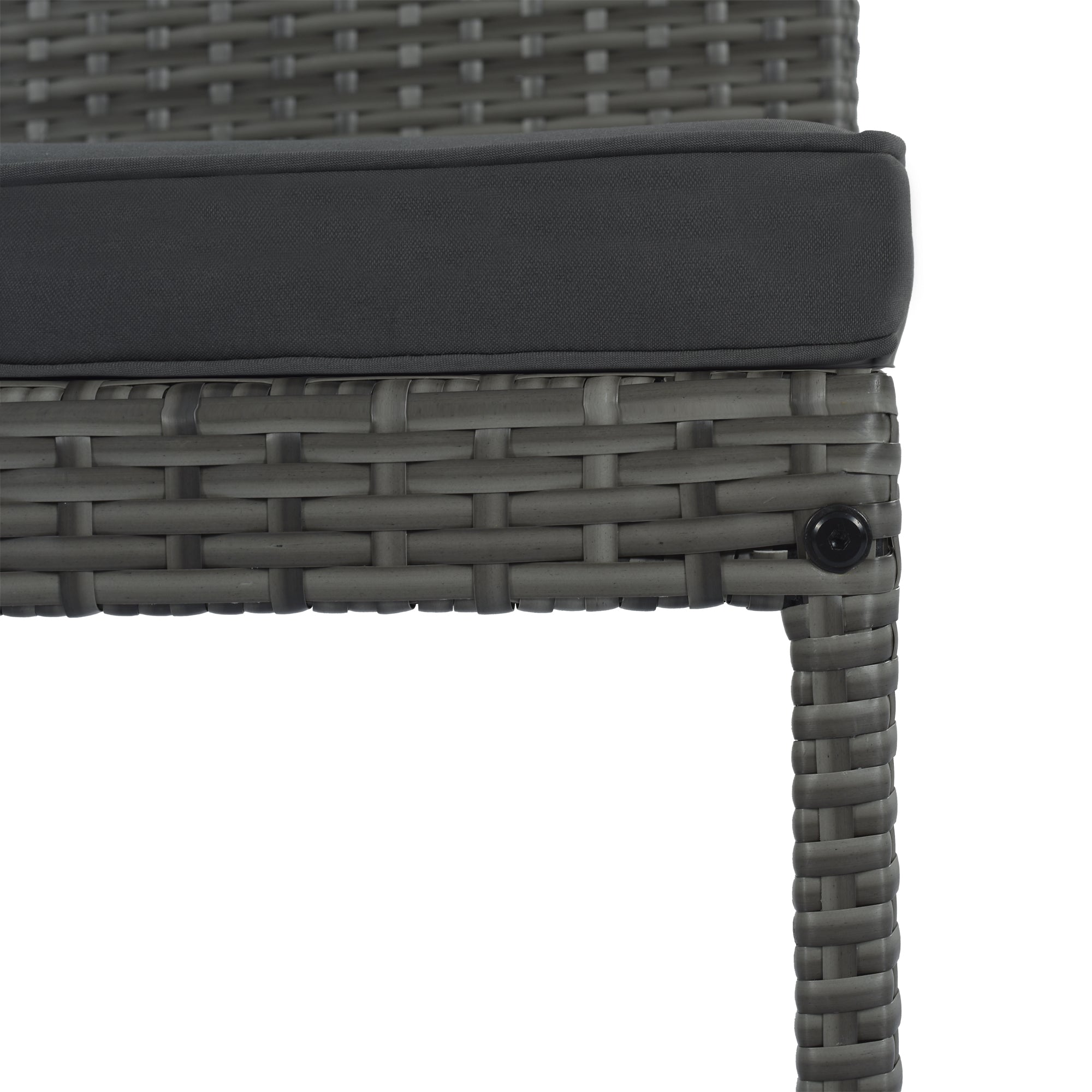 5-Piece Outdoor Wicker Bar Set with Removable Cushion and Acacia Top