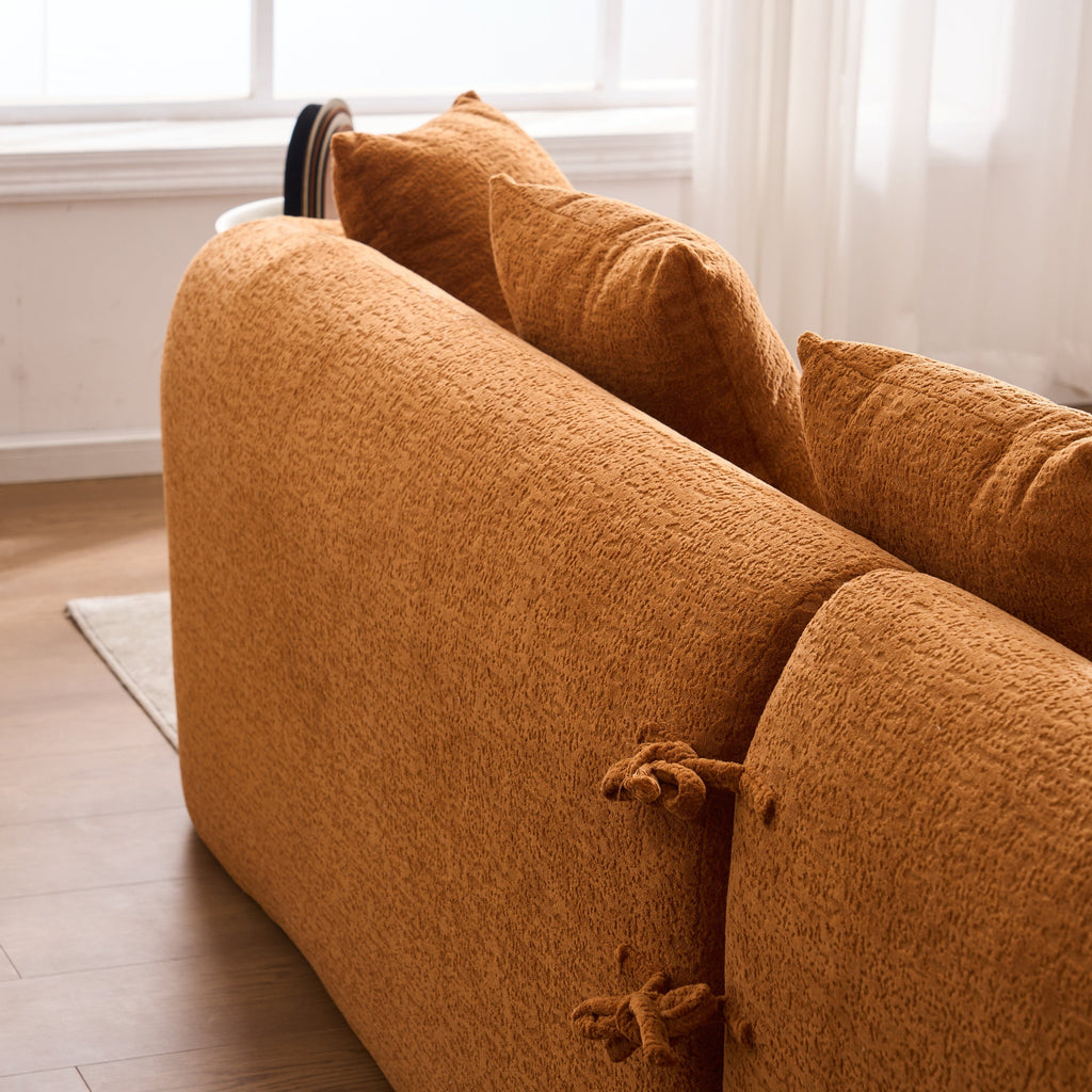 Boneless L-Shape Sectional Sofa with Curved Chaise
