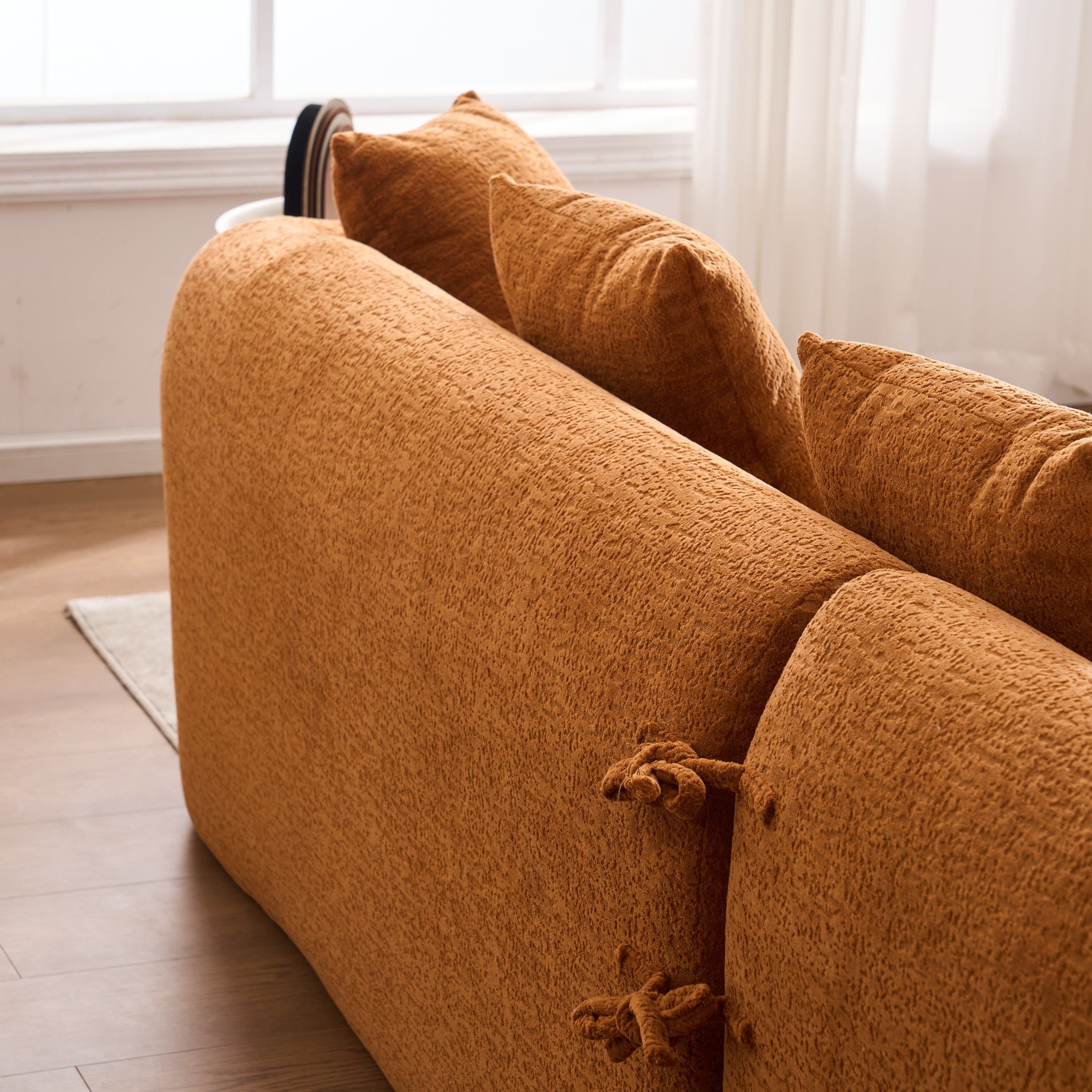 Boneless L-Shape Sectional Sofa with Curved Chaise