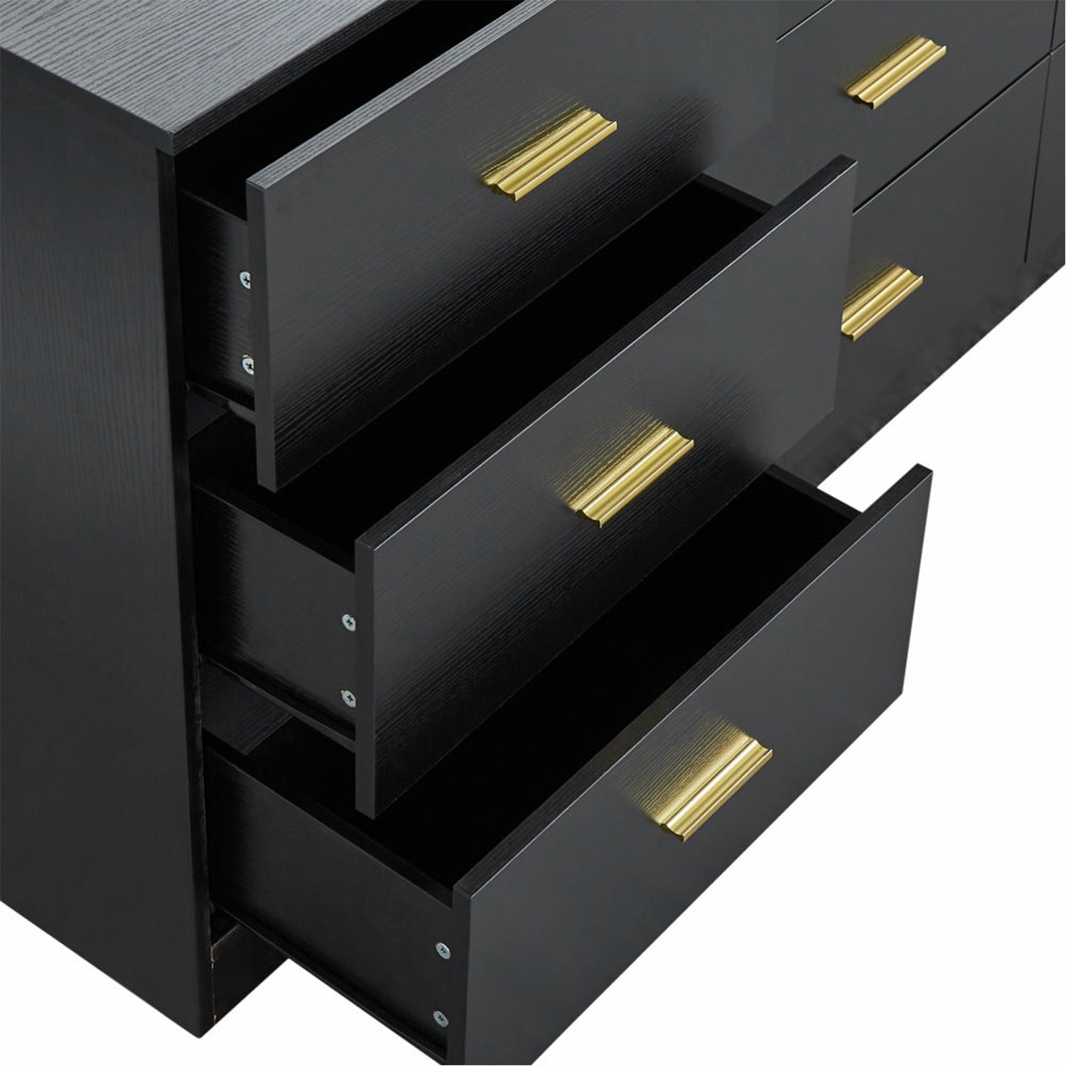 Modern Black 9-Drawer Dresser for Bedroom
