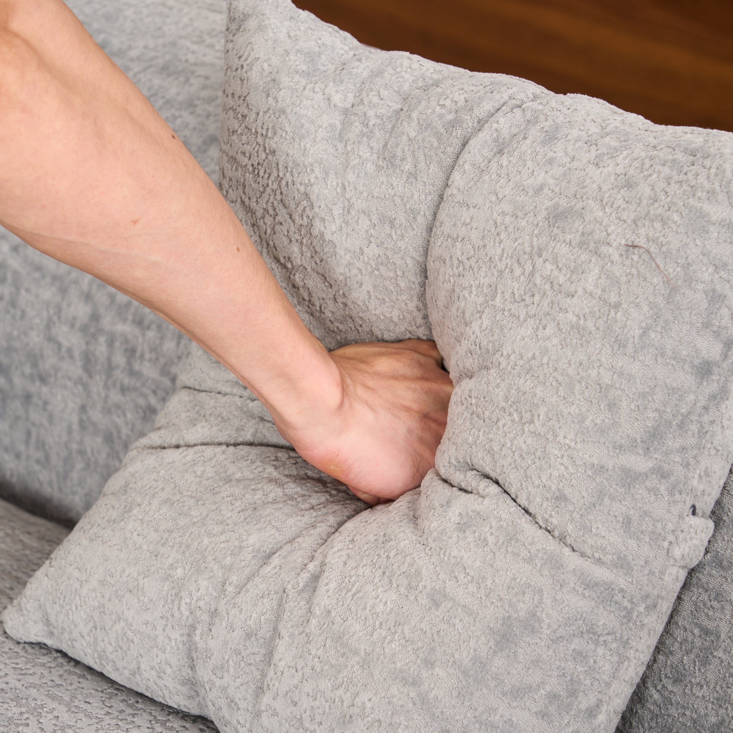 Boneless L-Shape Sectional Sofa with Curved Chaise