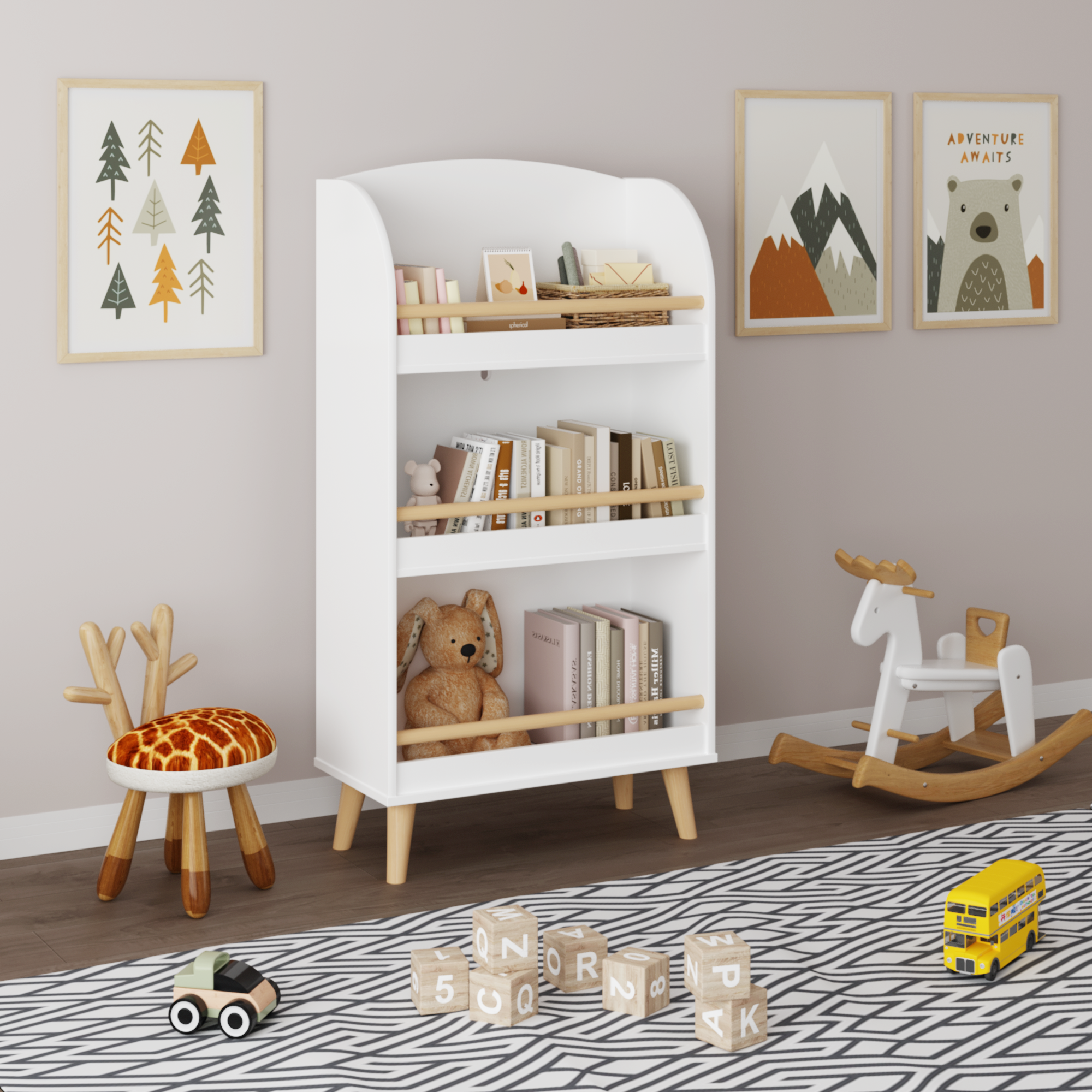Kids 3-Tier Toy Storage Cabinet