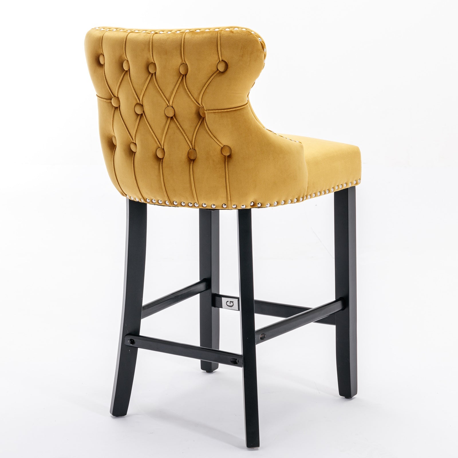 Leisure Style Velvet Upholstered Wing-Back Barstools (Set of 2)