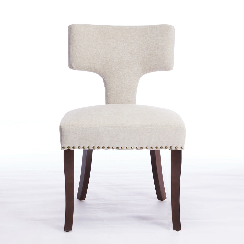 Mid Century Farmhouse Linen Fabric Dining Chairs (Set of 2)