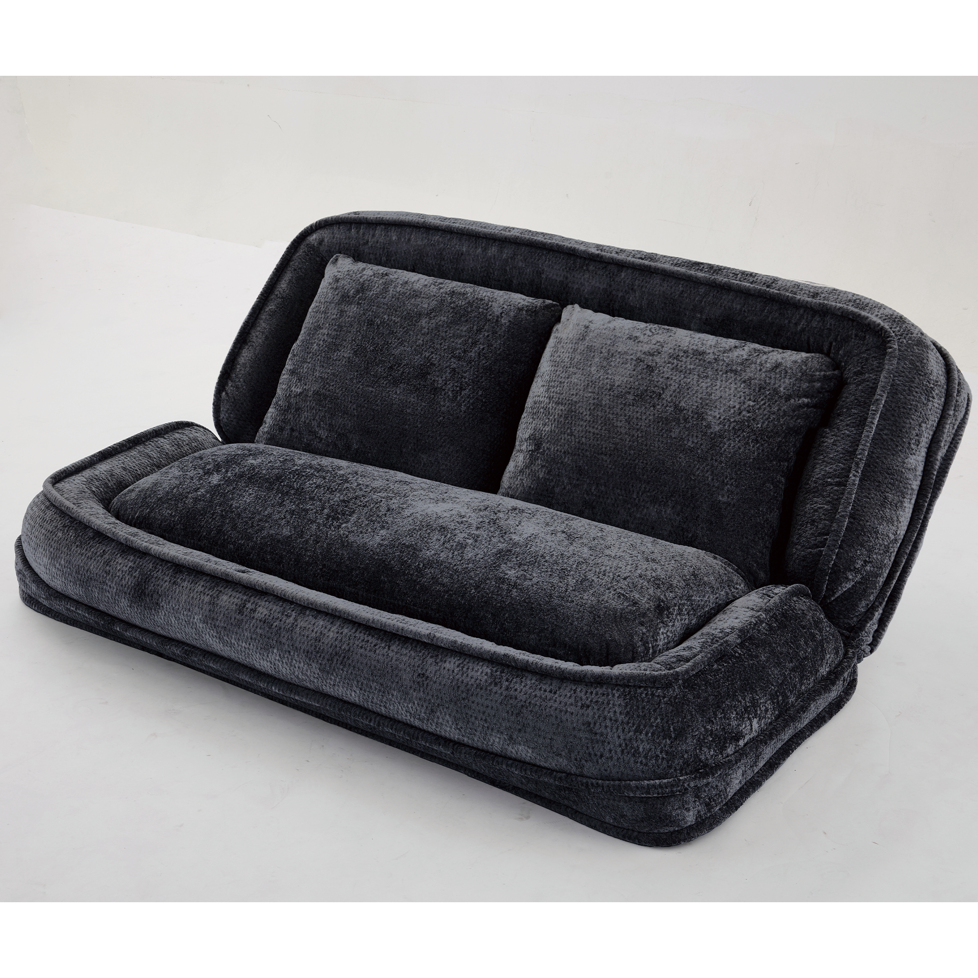 2-in-1 Extra Large Chenille Floor Couch Loveseat for Humans & Dogs