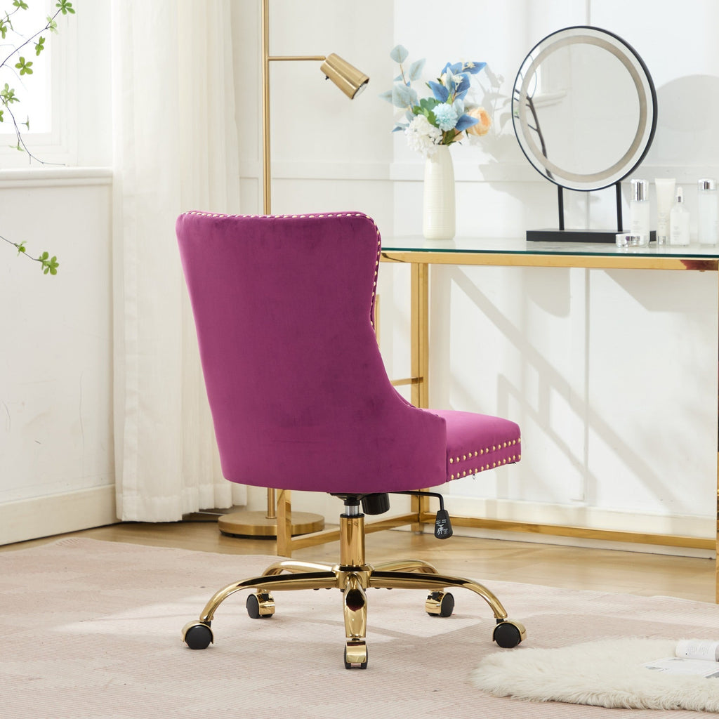 Modern Velvet Upholstered Tufted Button Home Office Chair