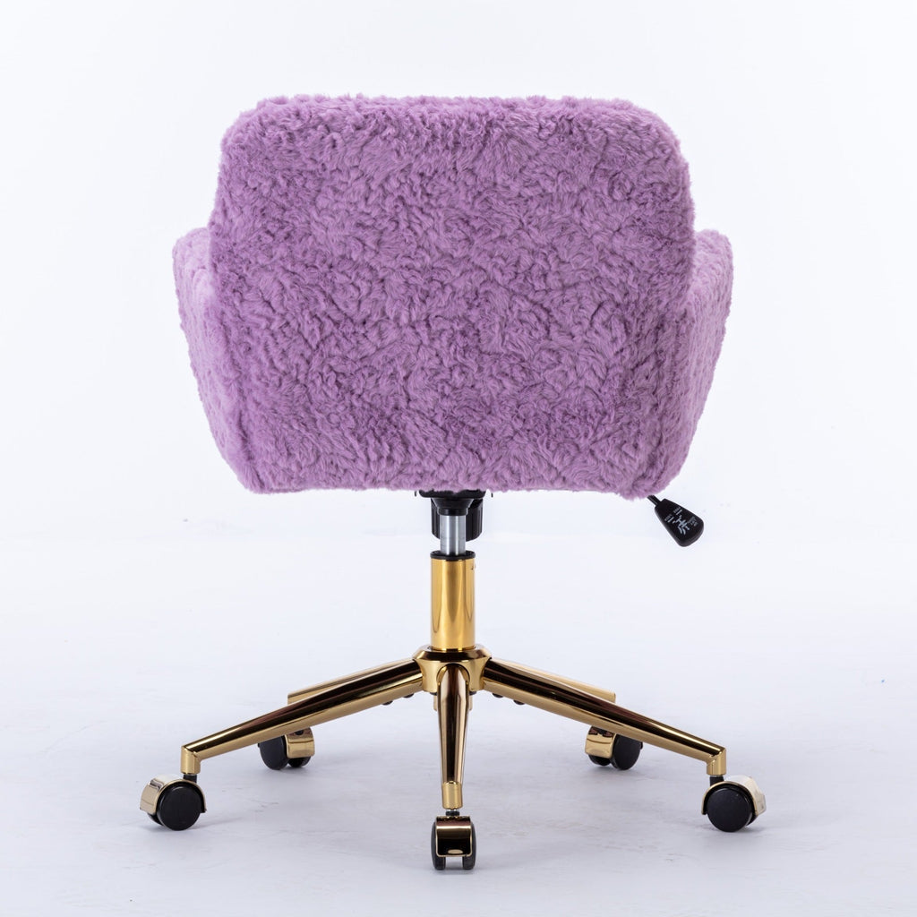 Violet Velve Home Office Chair with Golden Metal Base