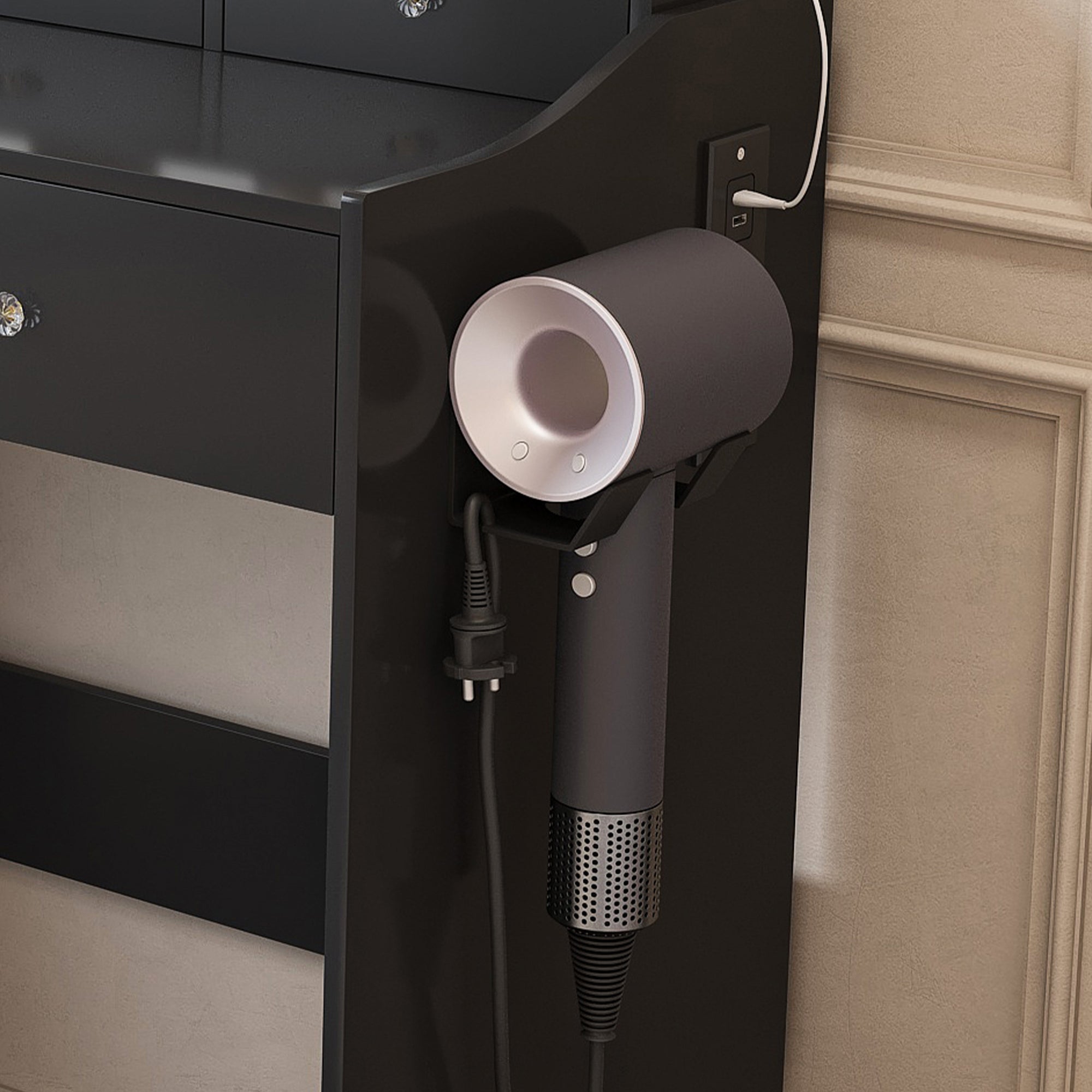 Modern Makeup Vanity Set with Power Outlet