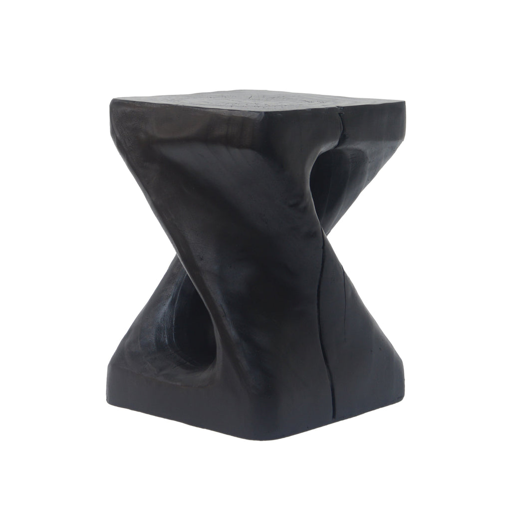 Twist Shape Side Table with Wood-like Texture