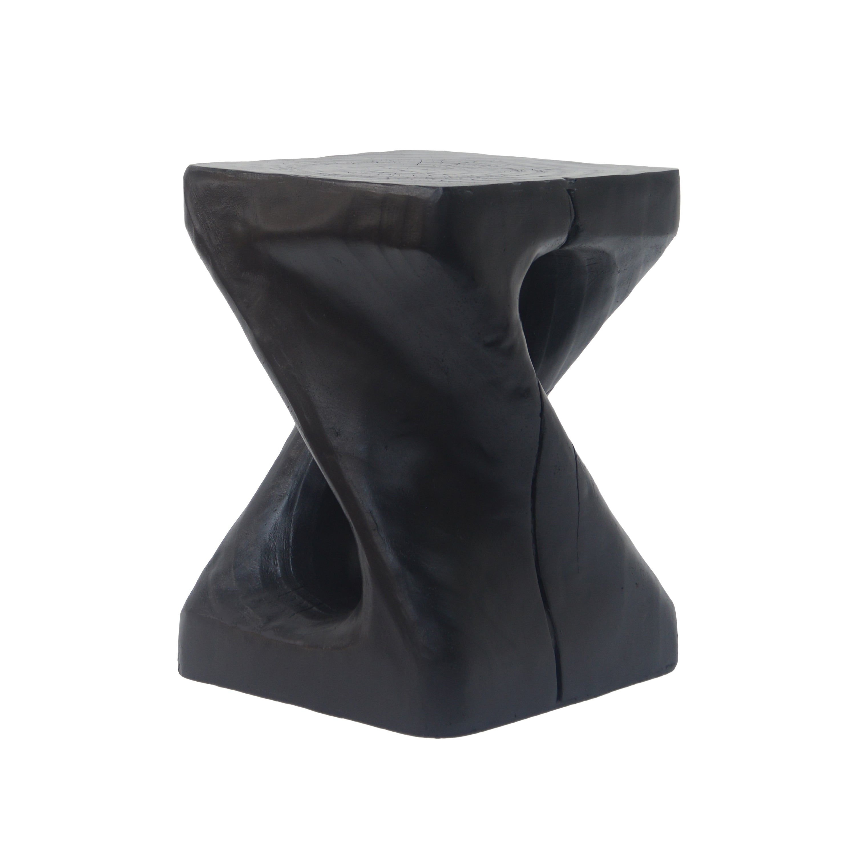Twist Shape Side Table with Wood-like Texture