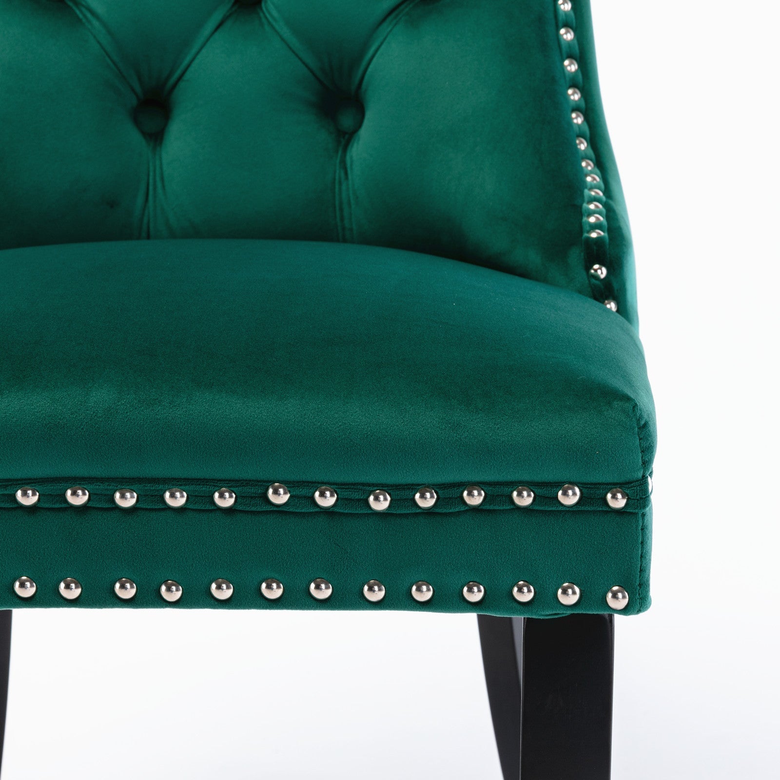 Modern High-end Tufted Solid Wood Velvet Dining Chair(Set of 2)