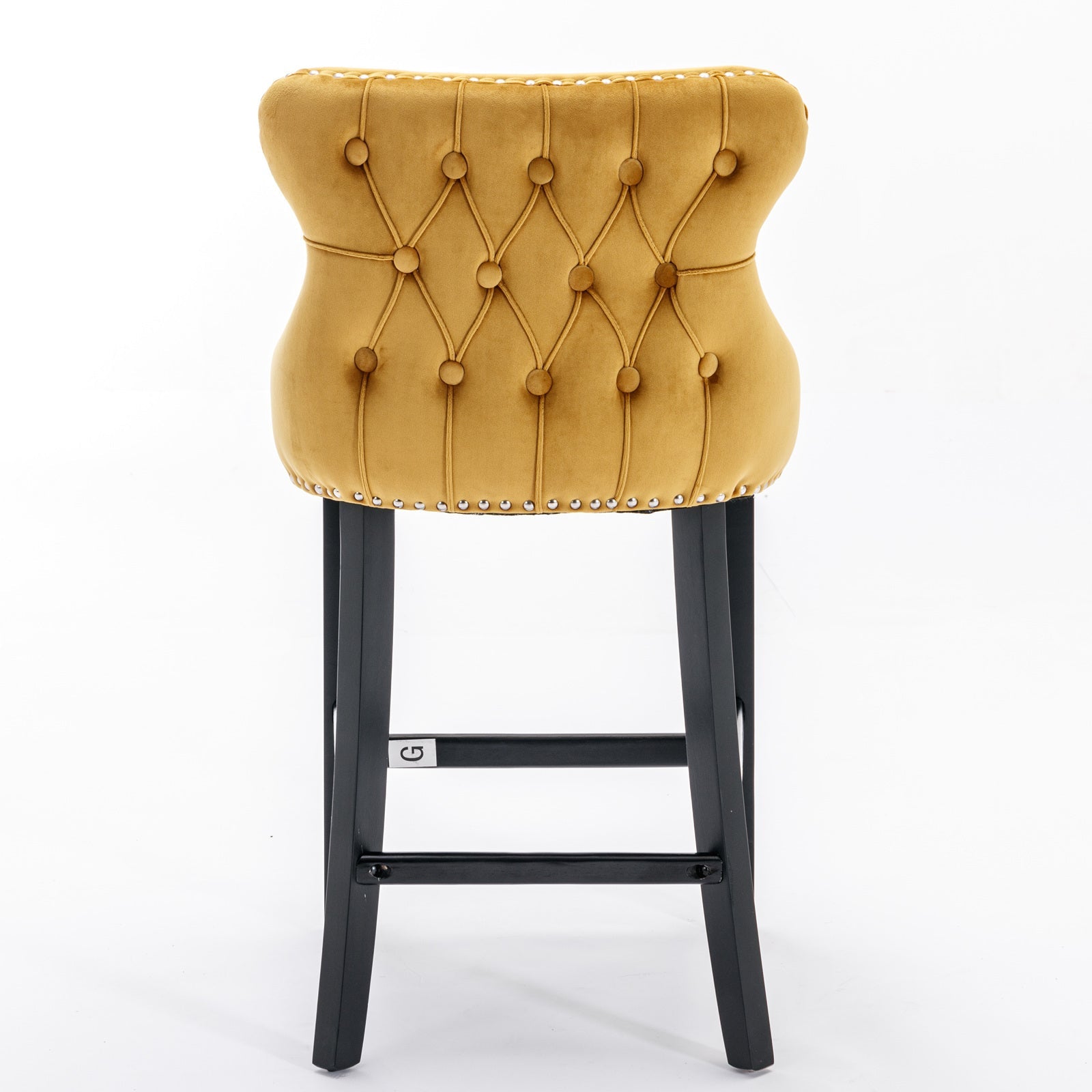 Leisure Style Velvet Upholstered Wing-Back Barstools (Set of 2)