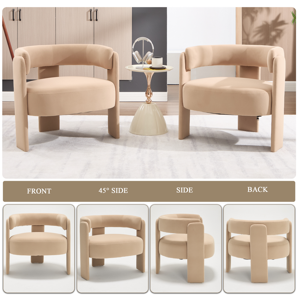 Mid-Century Velvet Comfy Single Sofa Accent Chair