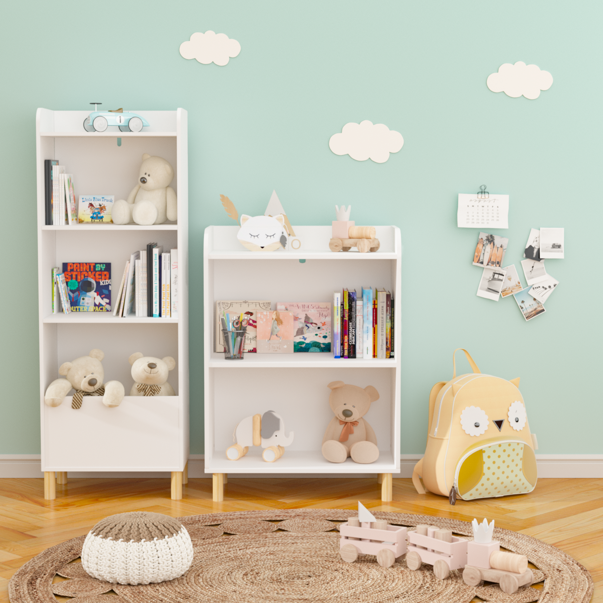 Kids 4-Tier Toy Storage Cabinet