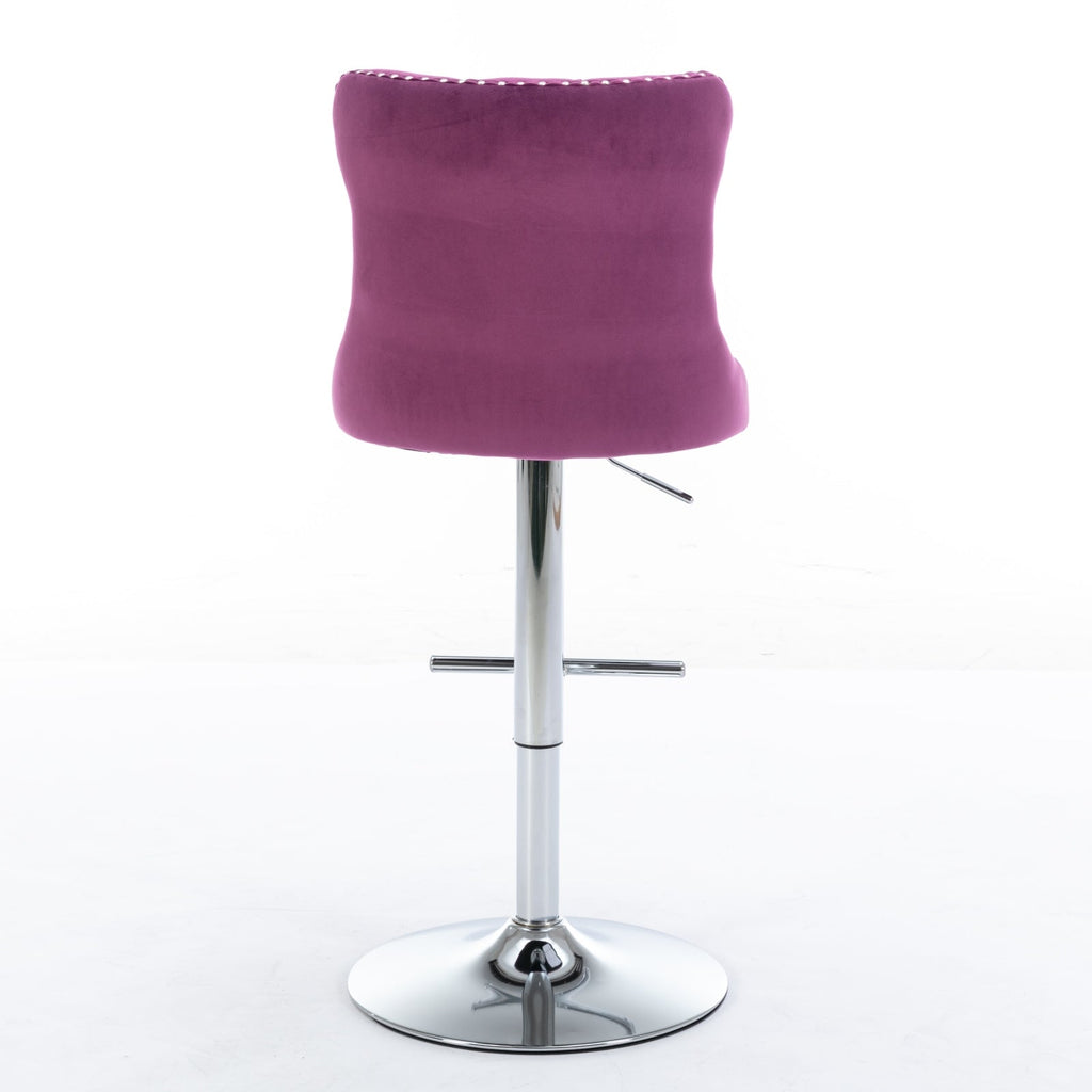 25-33 Inch Modern Velvet Swivel Barstools (Set of 2)