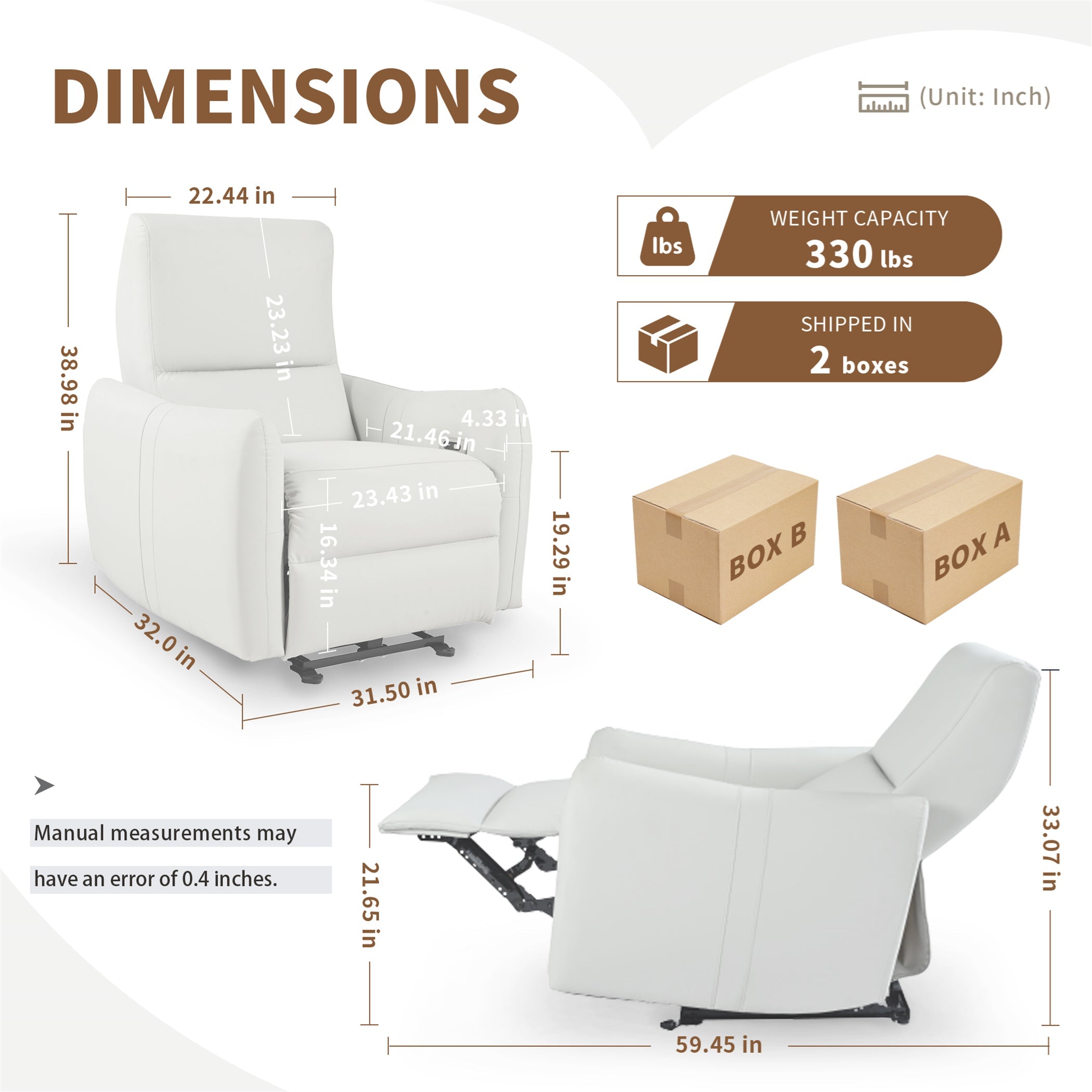 Wall Hugger Power Recliner Chair
