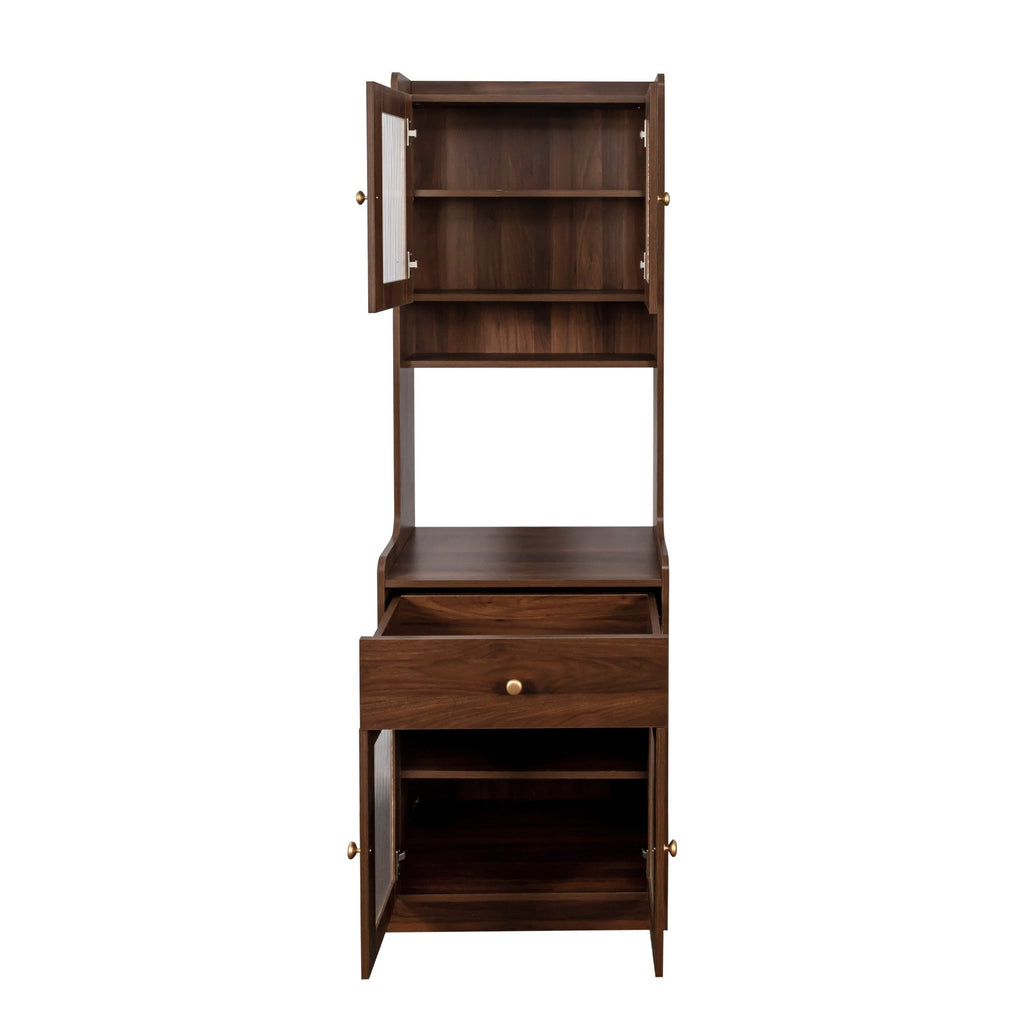 Farmhouse Kitchen Hutch Buffet Cabinet with Microwave Stand