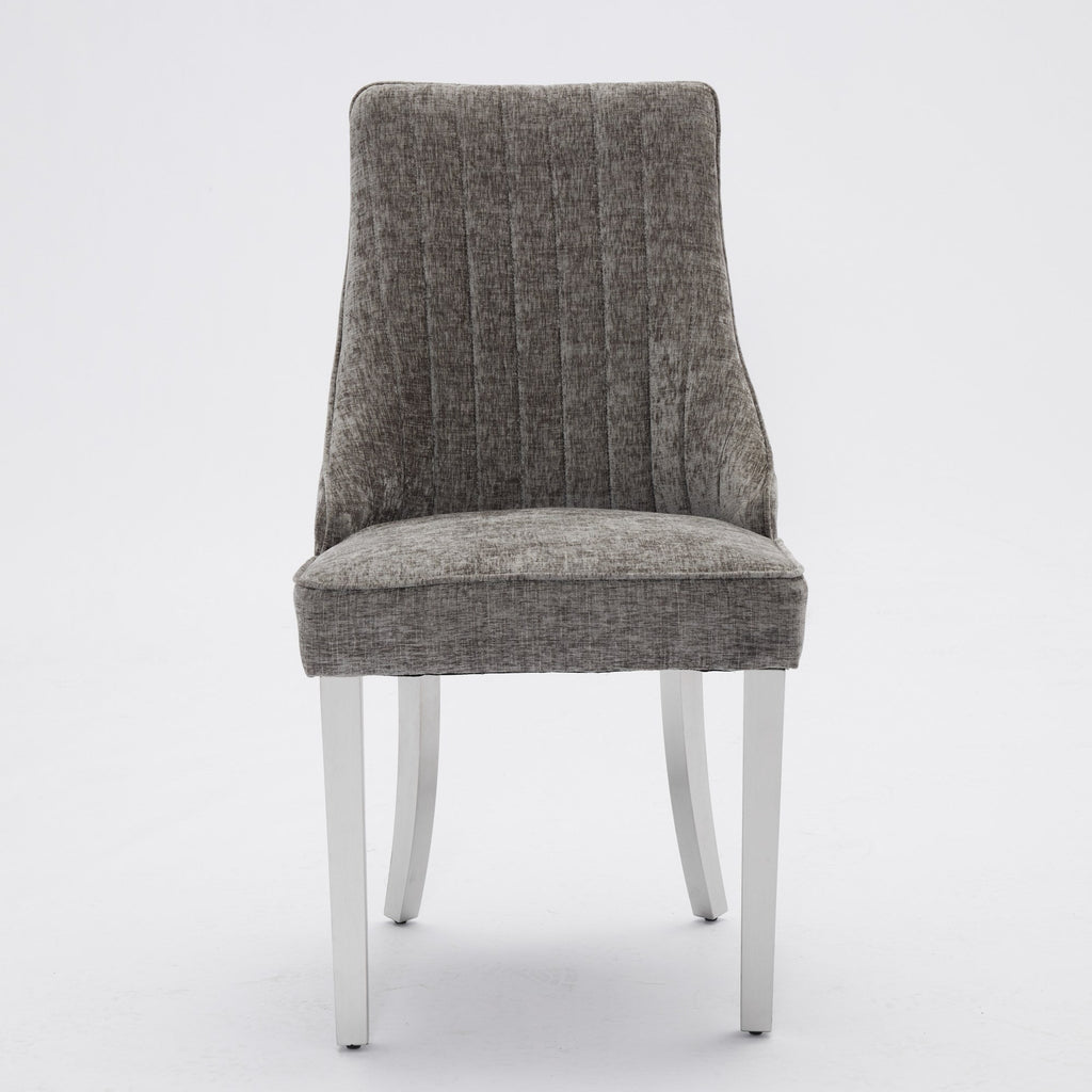 Rayon Cloth Flocking Chenille Dining Chairs (Set of 2 )