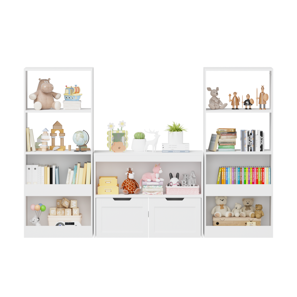 Toy Storage Cabinet  with Large Drawers and Open Shelves