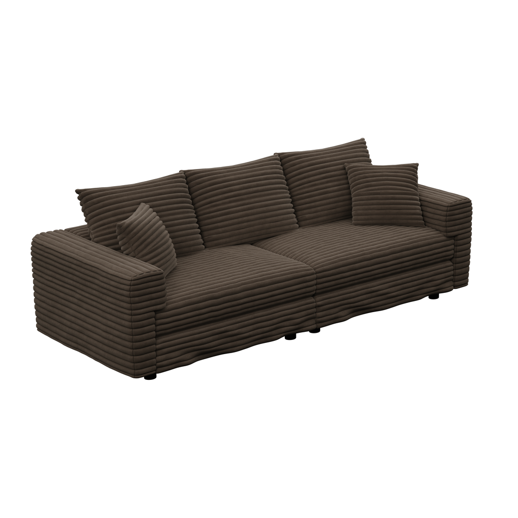 82.7' Modern Comfy Cloud Couch Sofa with Soft Pillows + Ottomans Option